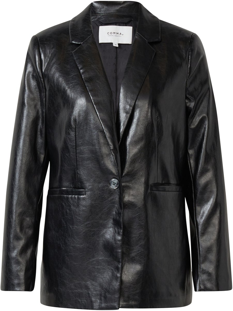 comma - female - Losse blazer van kunstleer