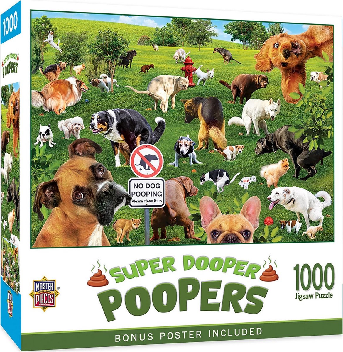 Grappige en Uitdagende Puzzel 1000 Stukjes - Honden in het Park Sc ant
