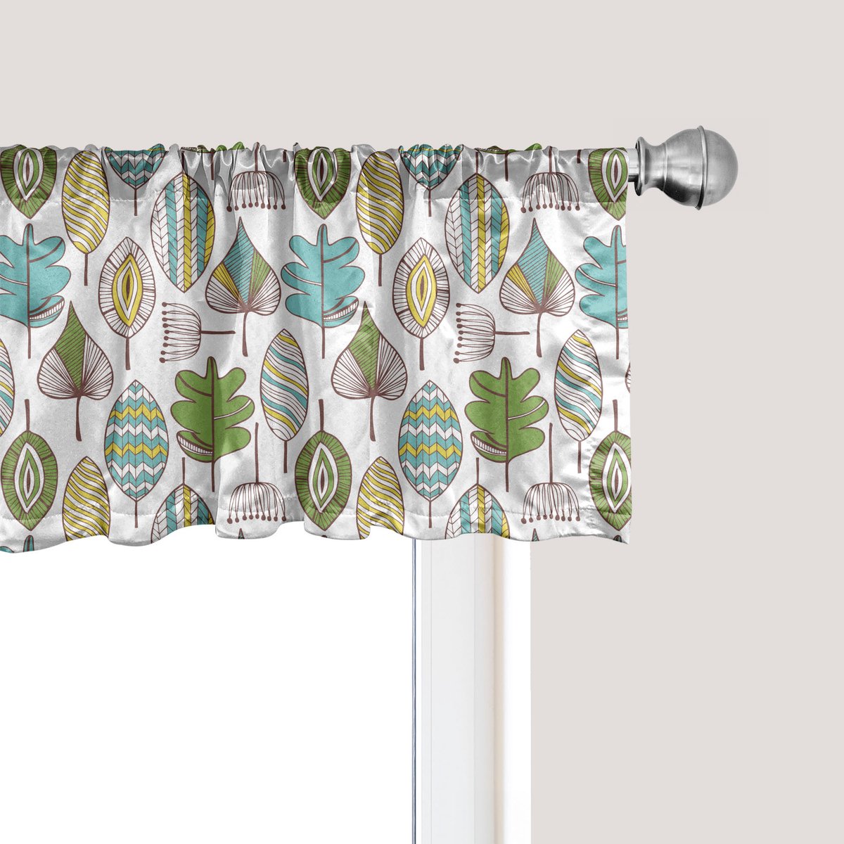 ABAKUHAUS Bloemenpatroon Raamvalletje, Gordijnvalletje voor Keuken en Slaapkamer met Tunnelzoom, 137 cm x 30 cm, Multicolor