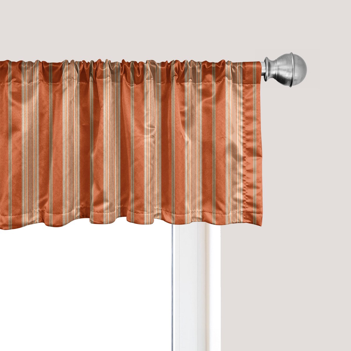 ABAKUHAUS Verbrande Oranje Raamvalletje,Gordijnvalletje voor Keuken en Slaapkamer met Tunnelzoom, 137 cm x 45 cm, Verbrande Oranje Tan