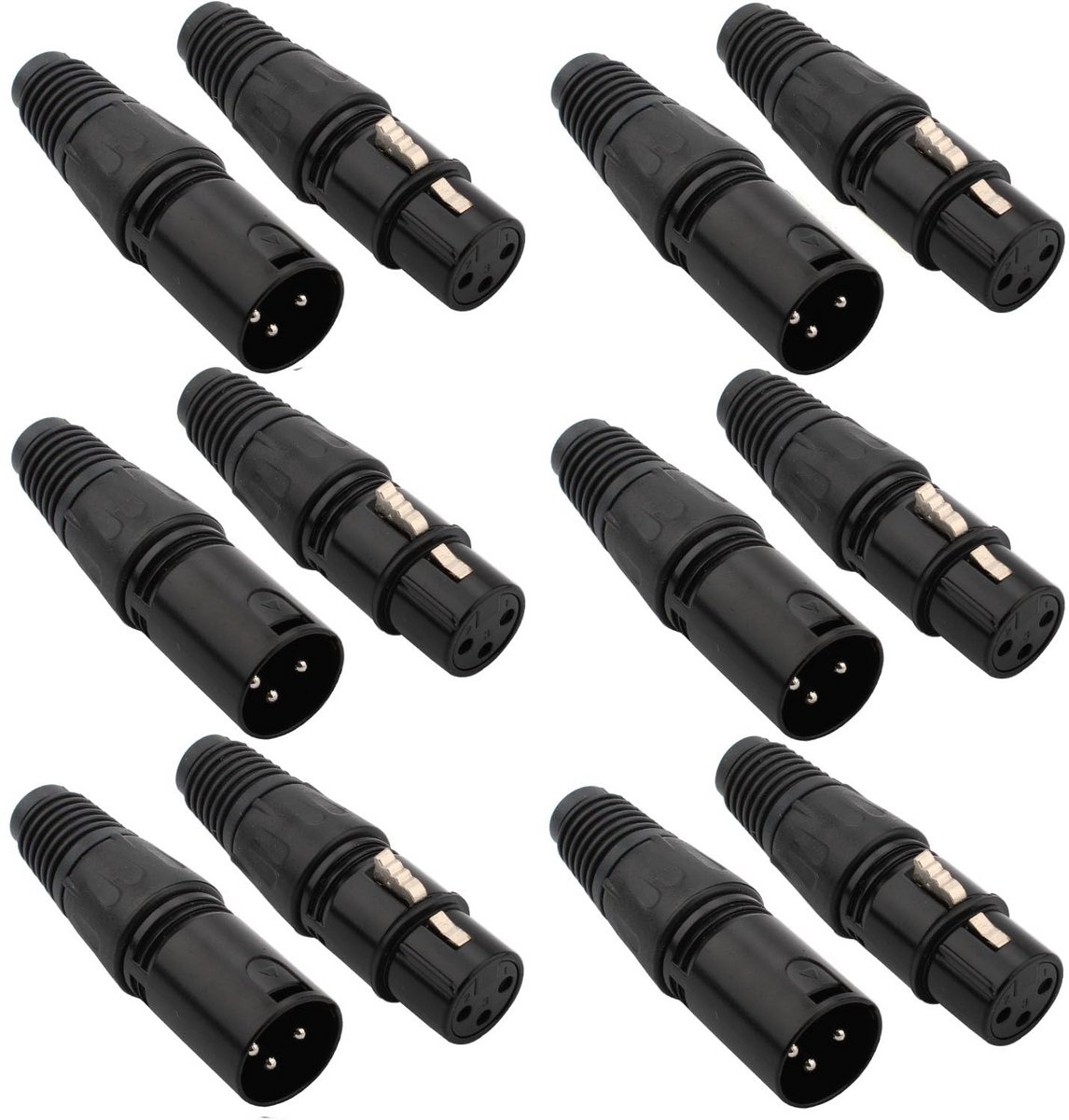 12 stuks XLR 3-polige Audio Stekker en Bus Set voor Microfoonkabel Reparatie
