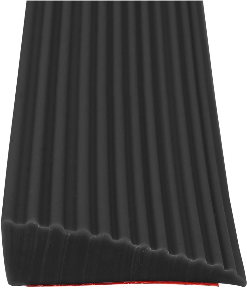Drempelhulp Premium Antislip Overgangsprofiel – Drempelhelling Flexibel En Zelfklevend Voor Veilige Doorgang – Rolstoelhelling Waterdicht PVC Op Maat Te Knippen | Zwart 5,5x1,6x100cm Voor Lage Drempels Tot 2cm