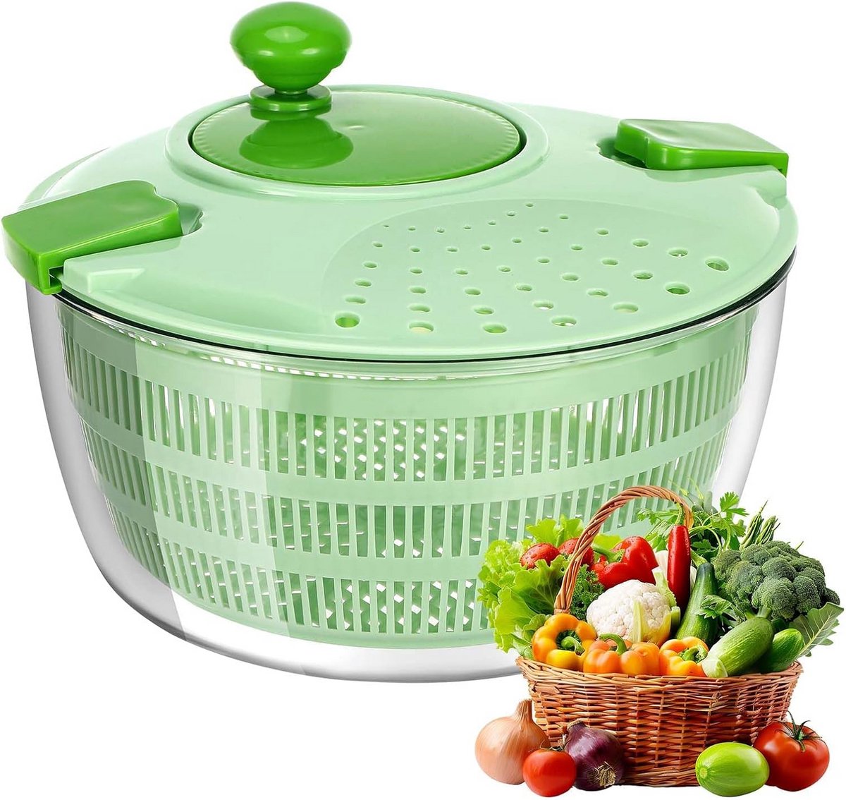 Salade Centrifuge met Deksel - Effectief Drogen van Groenten