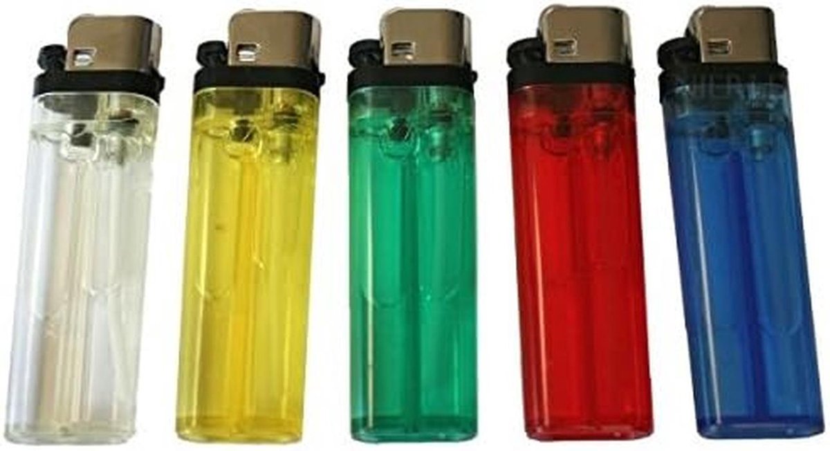 50 Wegwerpaanstekers in 5 Kleuren