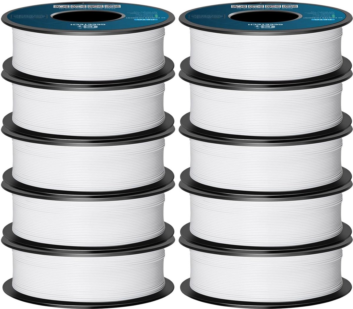Bulk 3D-printer filament 10 kg - PETG Wit voor hoge kwaliteit prints