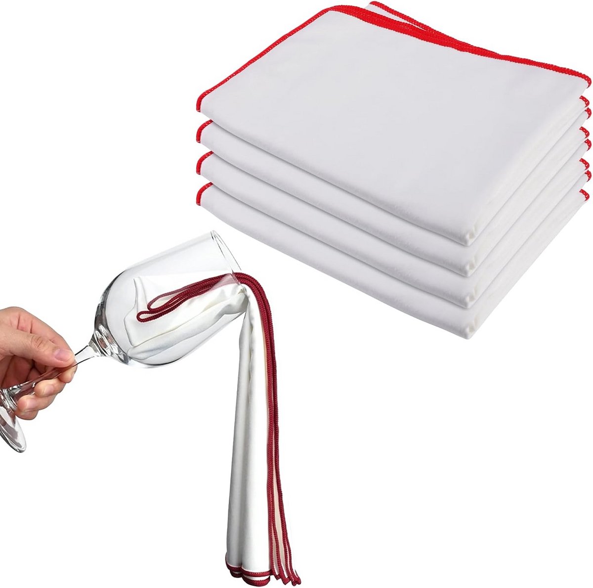 4x Grote Microvezel Polisseerdoeken voor Glas - Streeploos Schoonmaken - 45x60 cm