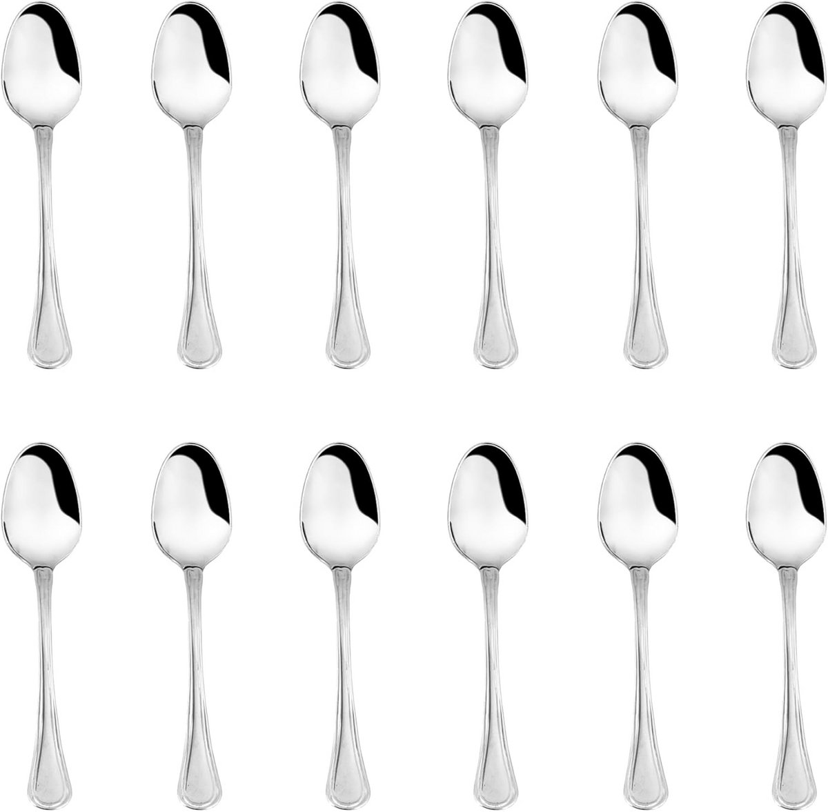 Set van 12 Mokka-lepels RVS - Gepolijst Cappuccino Lepeltjes - Vaatwasserbestendig
