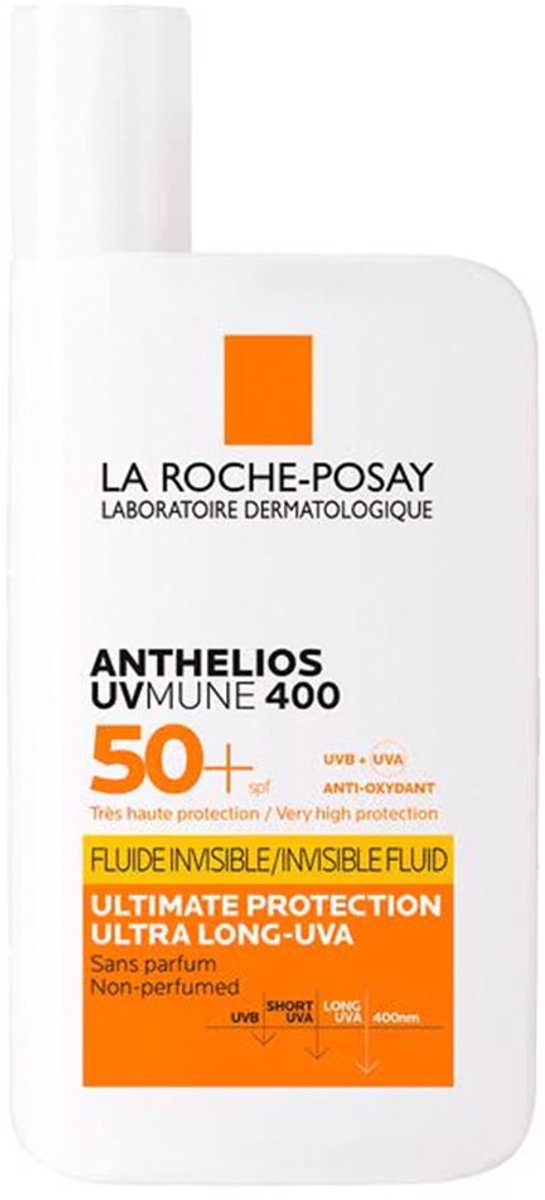 Bol.com La Roche-Posay Anthelios UVMUNE 400 Onzichtbare Zonnebrand Fluide SPF50+ - Zeer Hoge Bescherming - Alle Huidtypes - 50 ml aanbieding