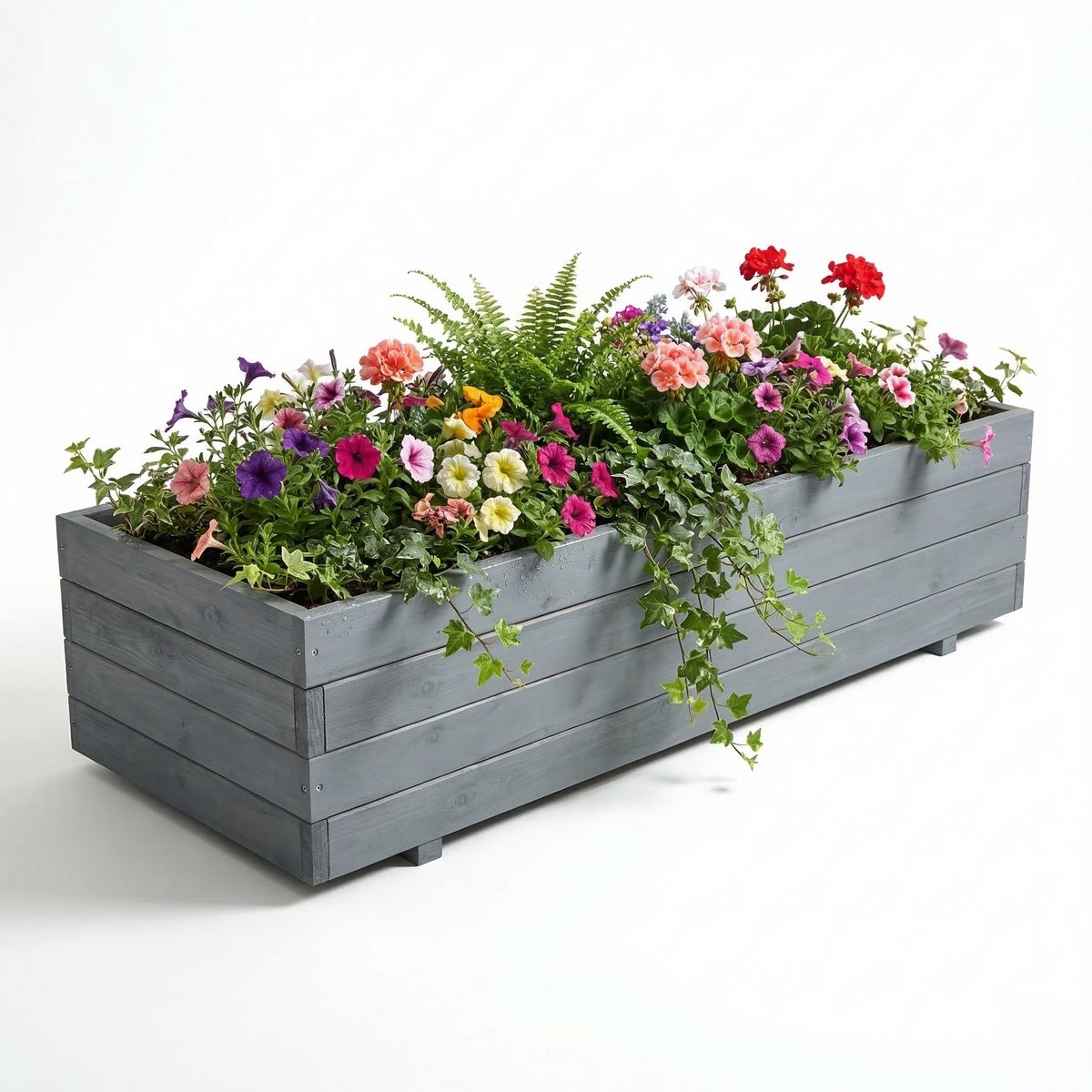 IvoQ Houten Plantenbak – 120x40x32 cm – Massief FSC Hout – W