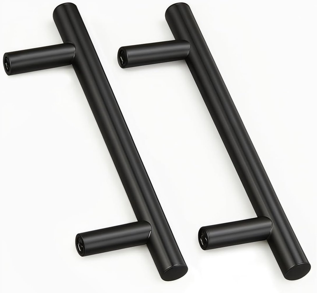 Set van 2 zwarte roestvrijstalen deurklinken (128mm) voor keukenkast, lade en meubelbeslag
