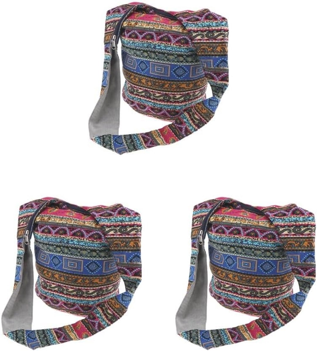 Trendy Schoudertas Dames - Bohemian Sling Crossbody Tas met Rits en Paisley Print