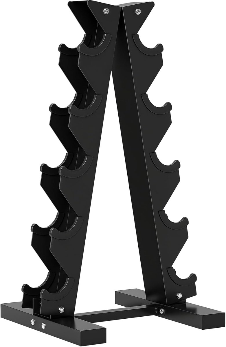 Halterrek voor 10 Halterbakken - 5 Niveaus - 100 kg - Stalen Frame - Antislip Voeten