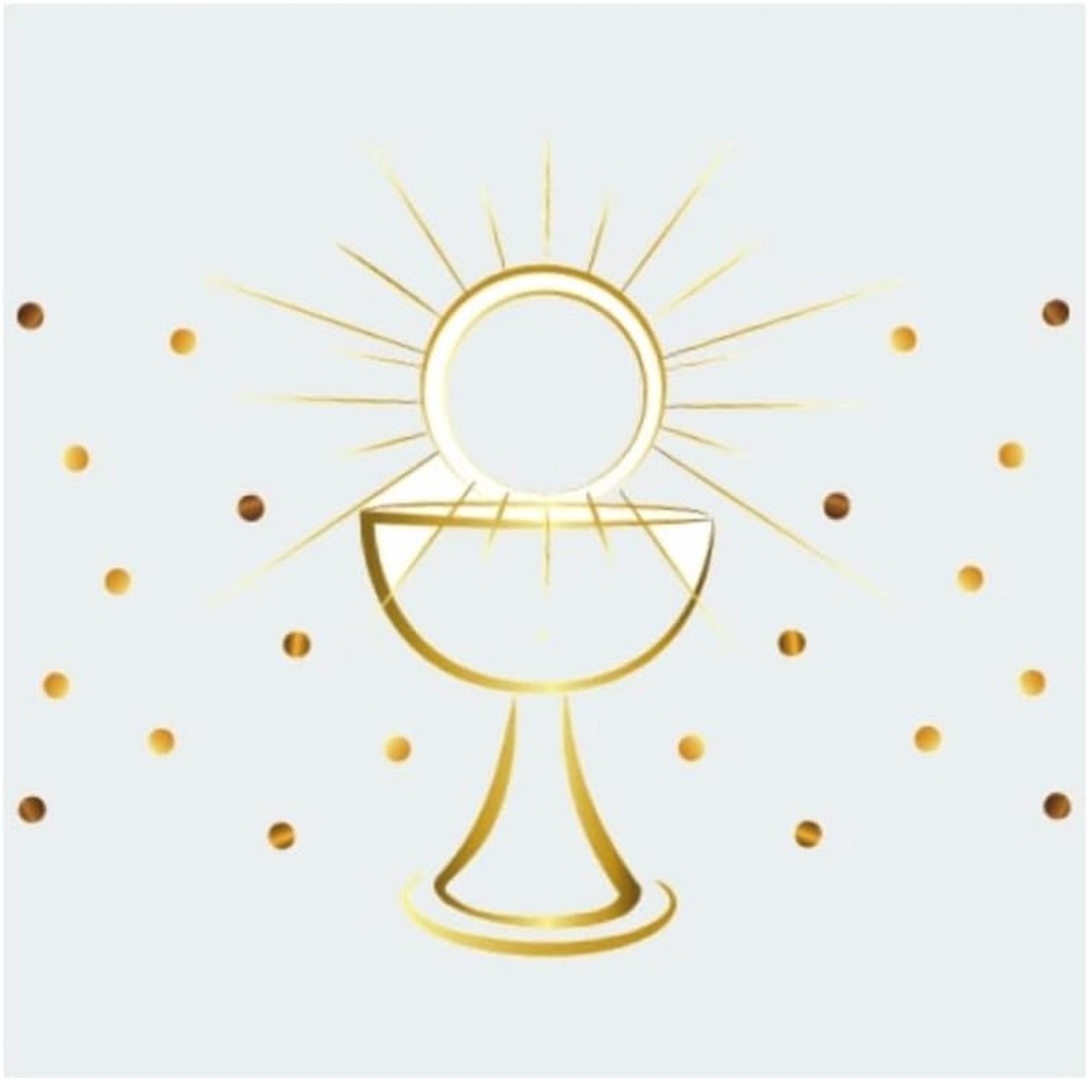 20 Servetten 33x33 cm Communie Decoratie Kelk Goud Metallic