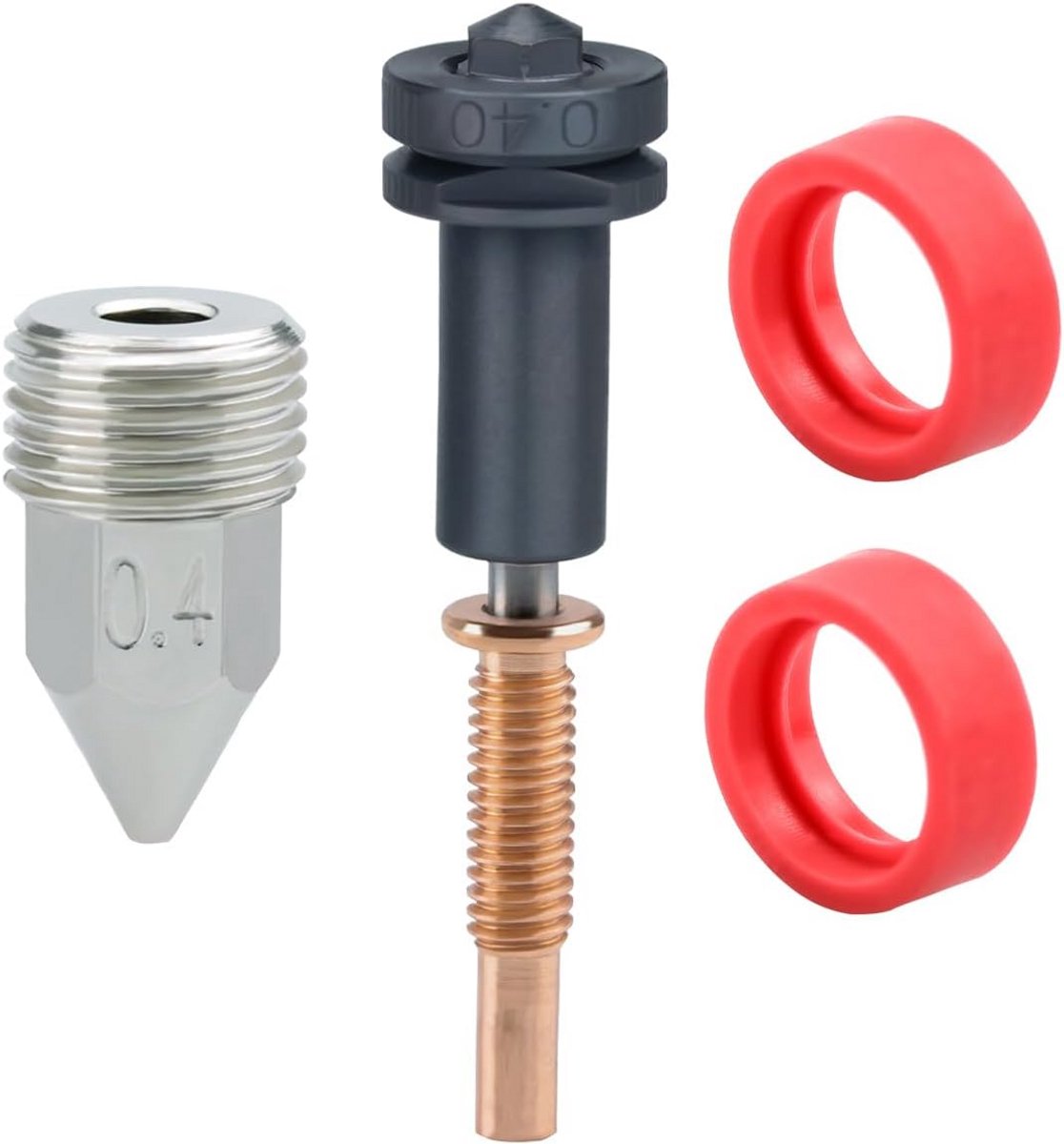 3D-printer Verwisselbare Trimetaal High Flow Sproeiers 0,4 mm Gehard Staal Koper Titanium