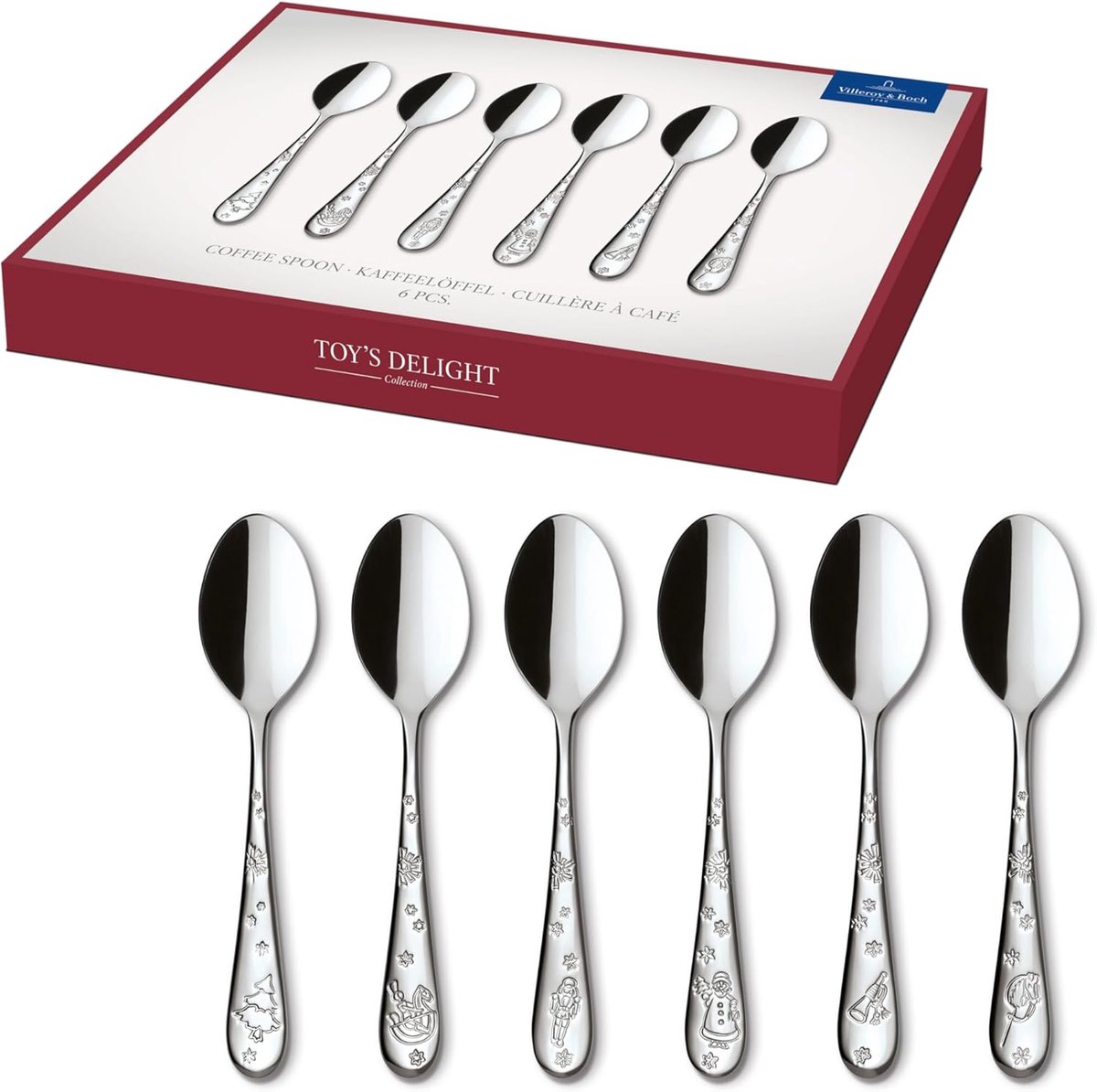 Set van 6 Koffielepels RVS - Elegant Bestek voor Feestelijke Gelegenheden
