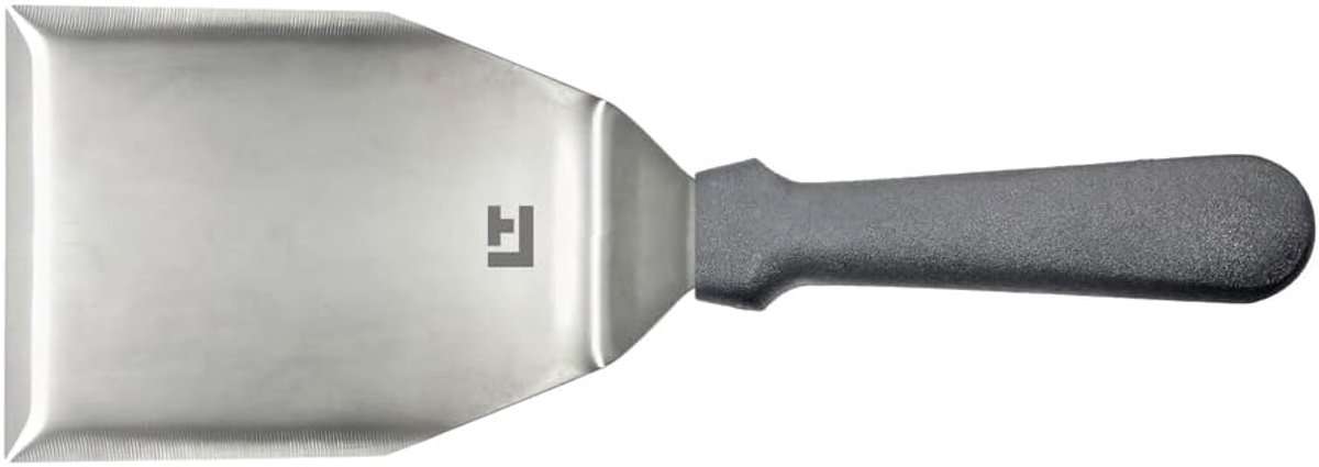 Spatel voor burgers 10 x 15 cm gebogen uiteinde