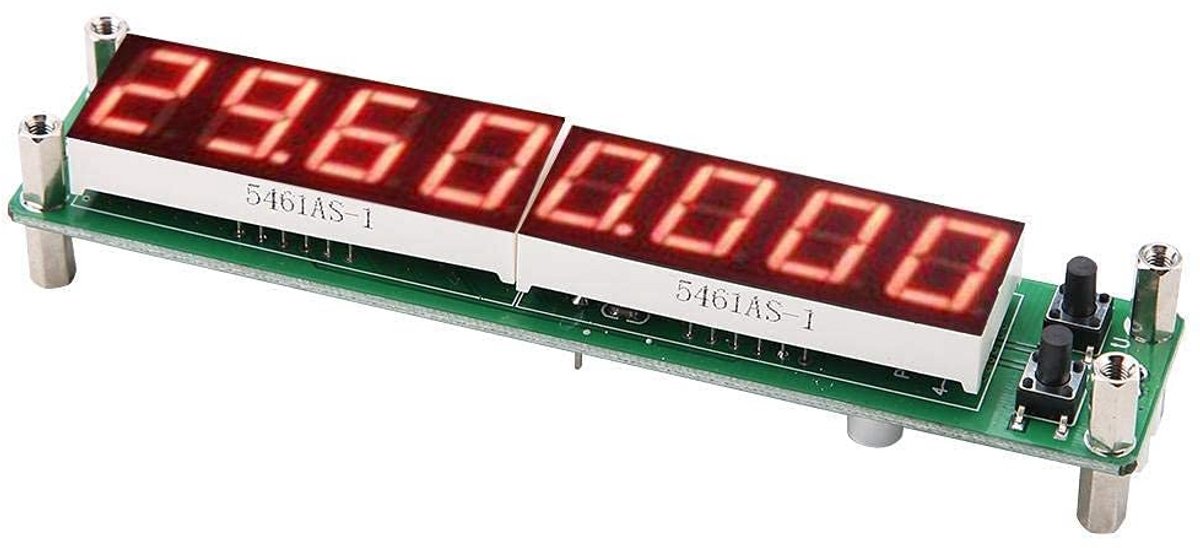 Frequentiemeter Module - Signaal Tester - Frequentie Meten - Temperatuur Gecorrigeerde Kristalloscillator - 125.5mm X 25.5mm - Rood Display
