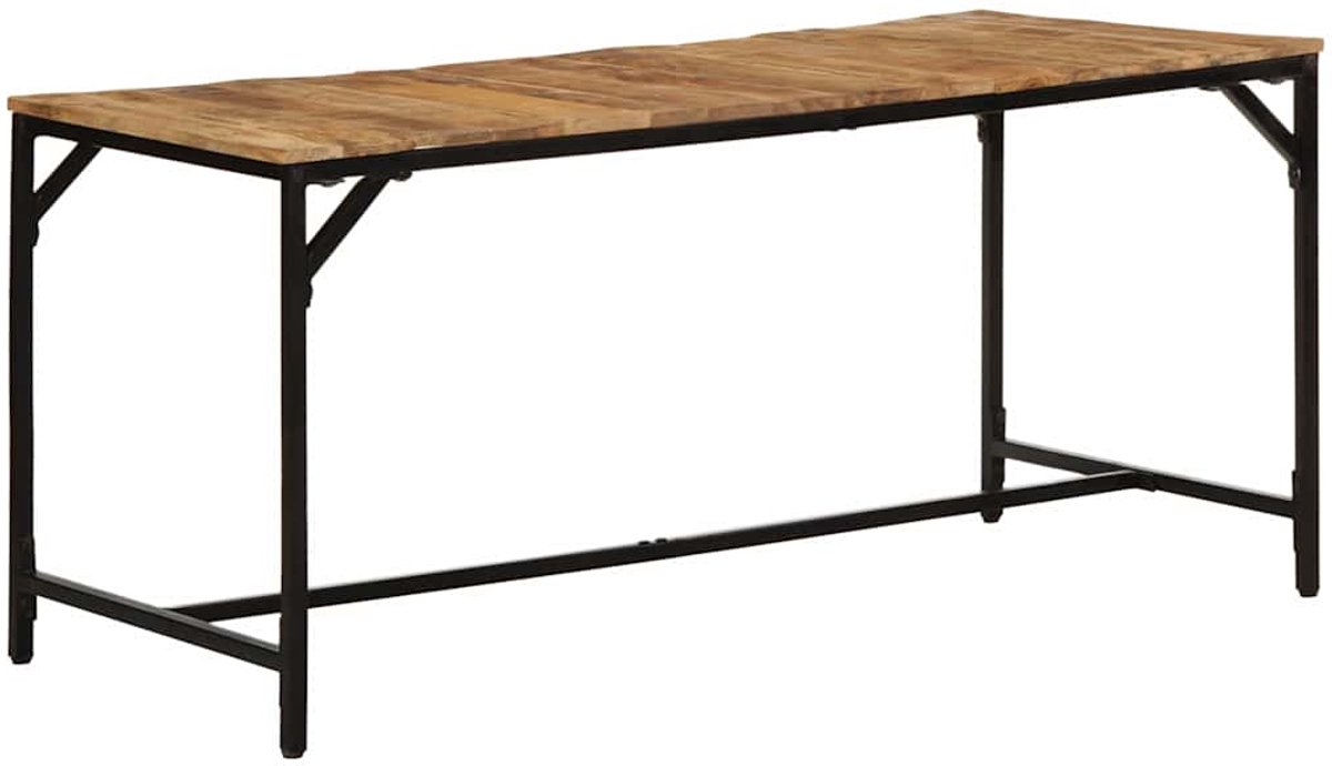 vidaXL Eettafel - 160x80x75 - cm - massief - hout - ruw - mangohout Bruin