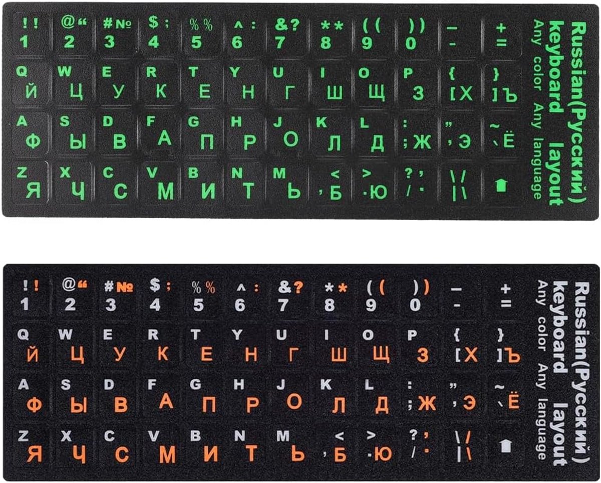 Tweetalige Toetsenbord Stickers Russisch Engels voor PC en Laptop