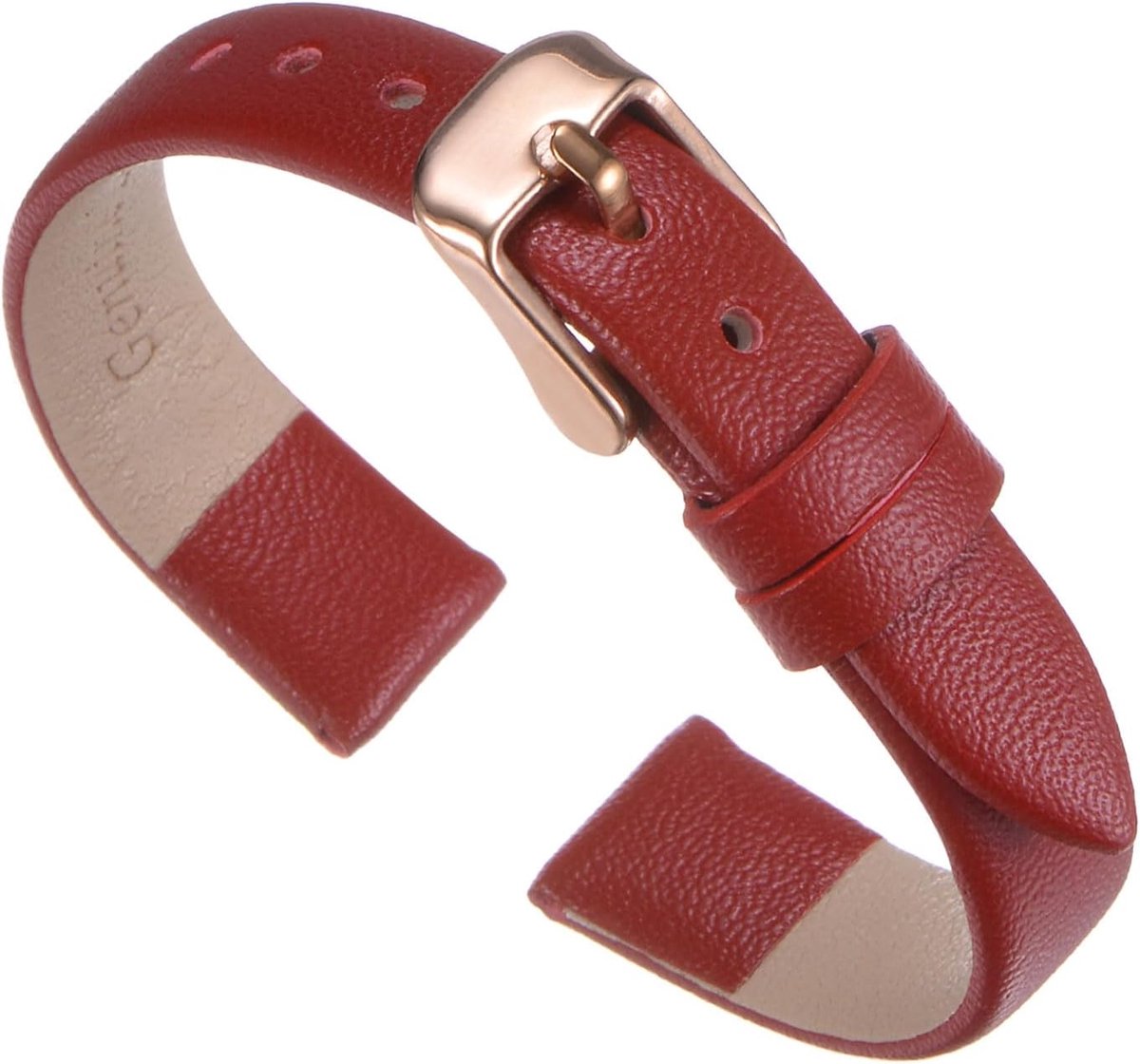 Leren Horlogeband 14 mm Vintage Vervangende Band met Stalen Gesp voor Heren en Dames