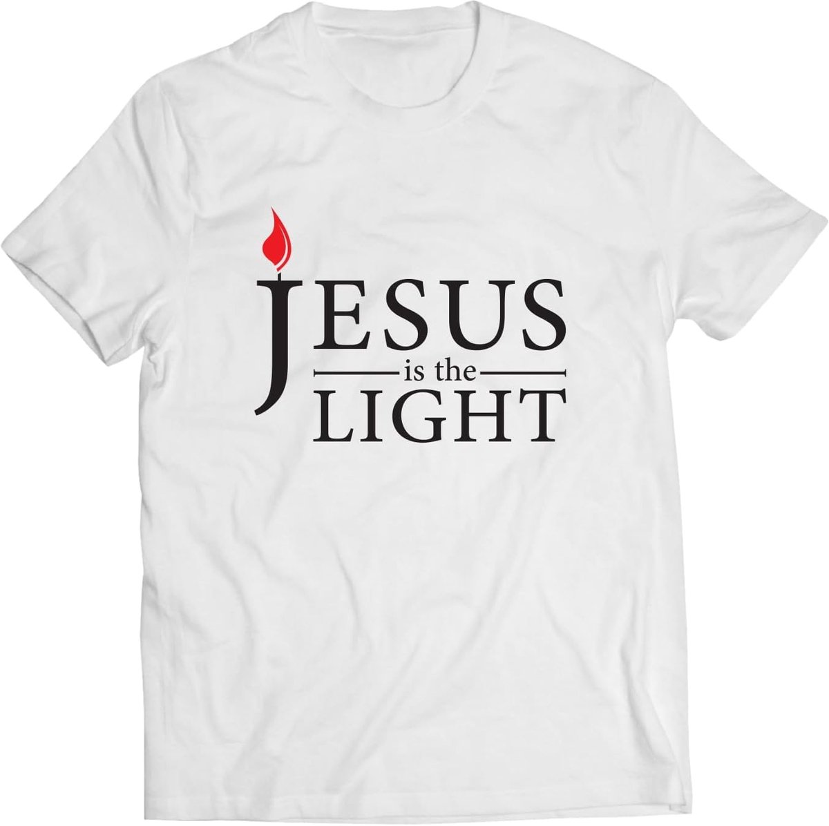 Heren T-shirt met Religieuze Opdruk: Licht, Liefde en Hoop