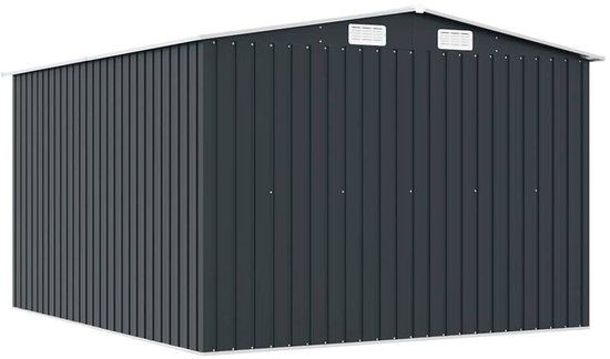 vidaXL - Tuinschuur - 257x298x178 - cm - metaal - antracietkleurig