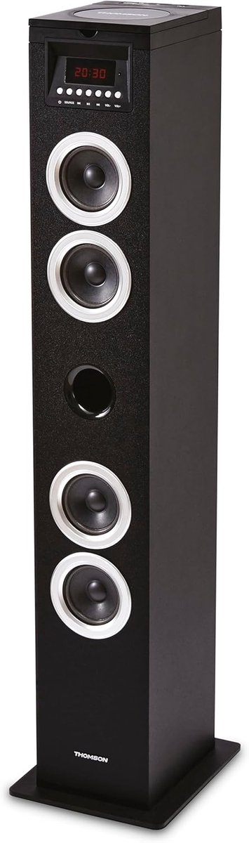 Multimedia Toren met CD Speler, Bluetooth, USB en FM Radio - Zwart