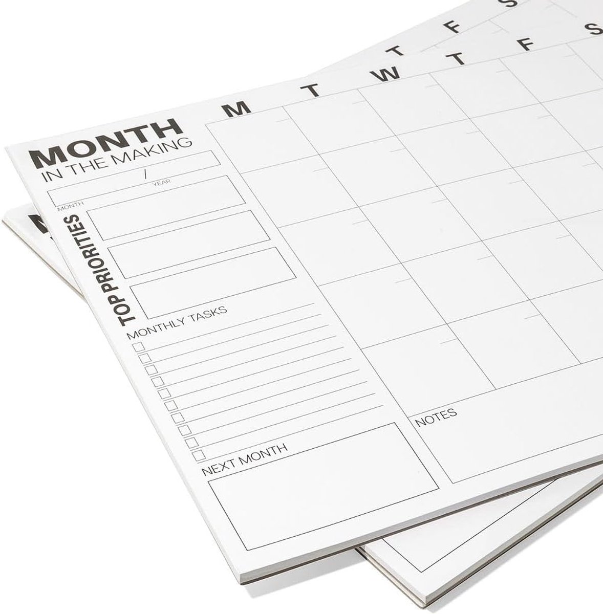 Maandelijks Desknotitieblok Planner, 24 Scheurbladen A3, Hoogwaardig Dagelijks Planningsoverzicht voor Thuis, Kantoor en School - Time Blocking