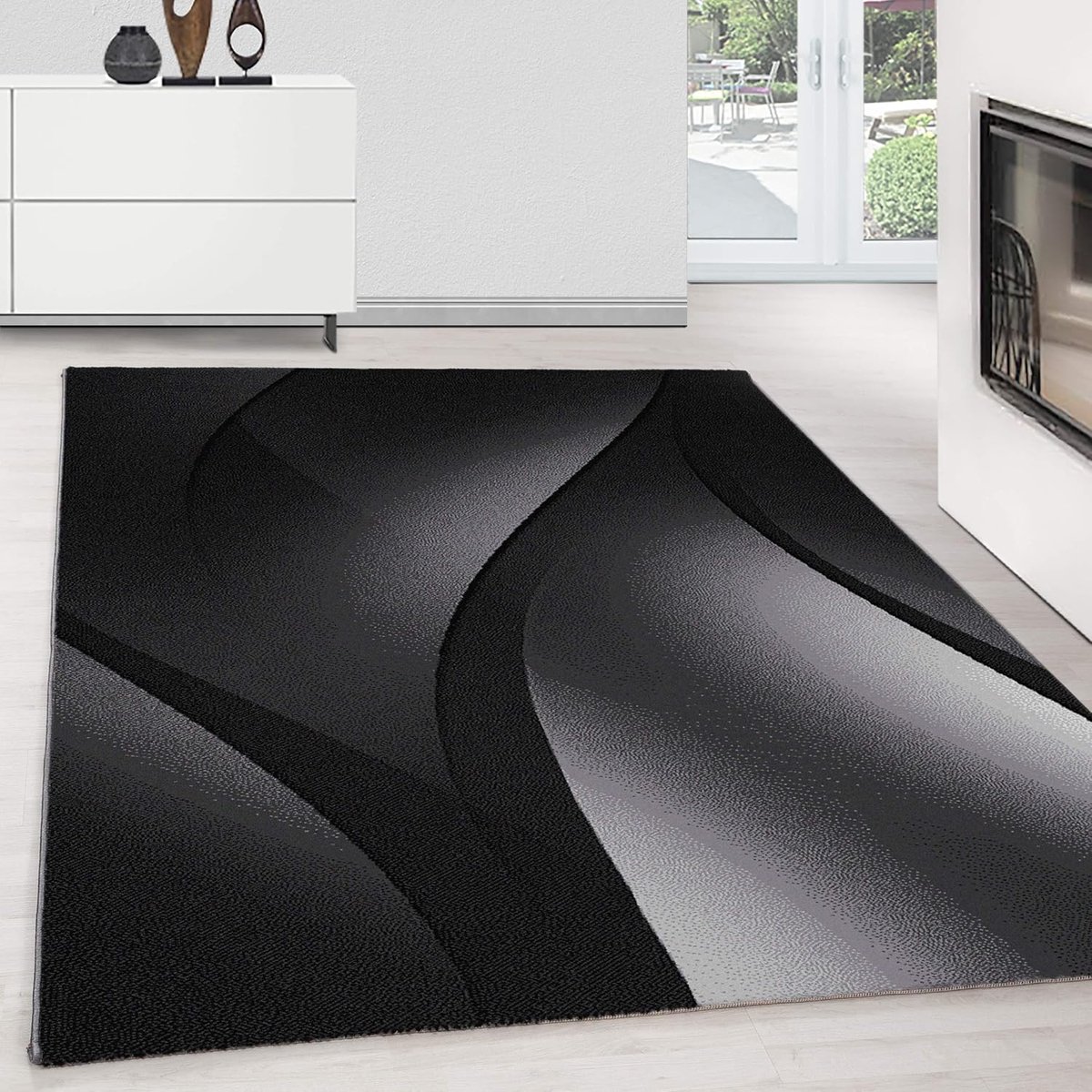 Laagpolig Vloerkleed Rechthoekig 200 x 290 cm – Modern Abstract Design – Geschikt voor Vlo