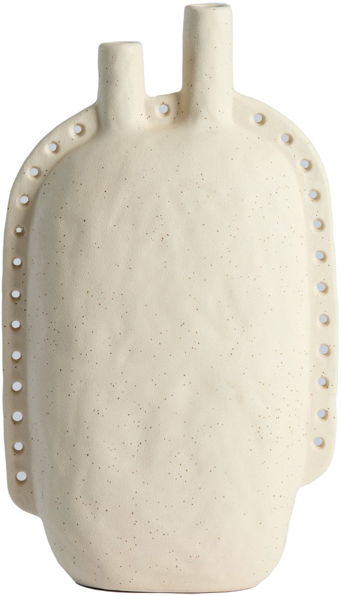 Light - Living Vaas Varazza - Keramiek - Beige/Creme/Wit - 22 x 38 x 9 cm (BxHxD)