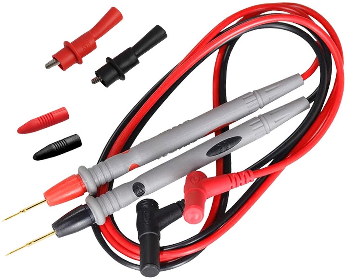 Multimeter Meetleidingen - Meetkabels - Elektrische Metingen - Flexibel Siliconen Materiaal - 1 Meter - Rood