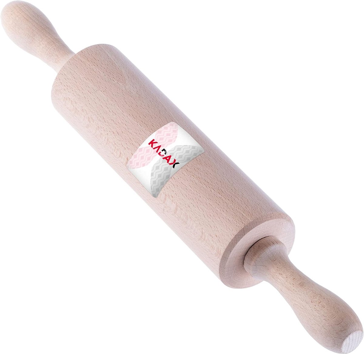 Verstelbare houten deegroller 38 cm - bakaccessoire met kogellagers voor pizza en deeg