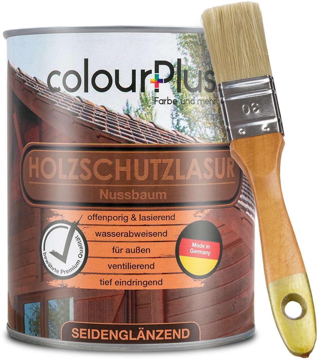 ColourPlus Houtbeits - Weerbestendige Houtolie - Met UV bescherming - Walnoot – 750 ml