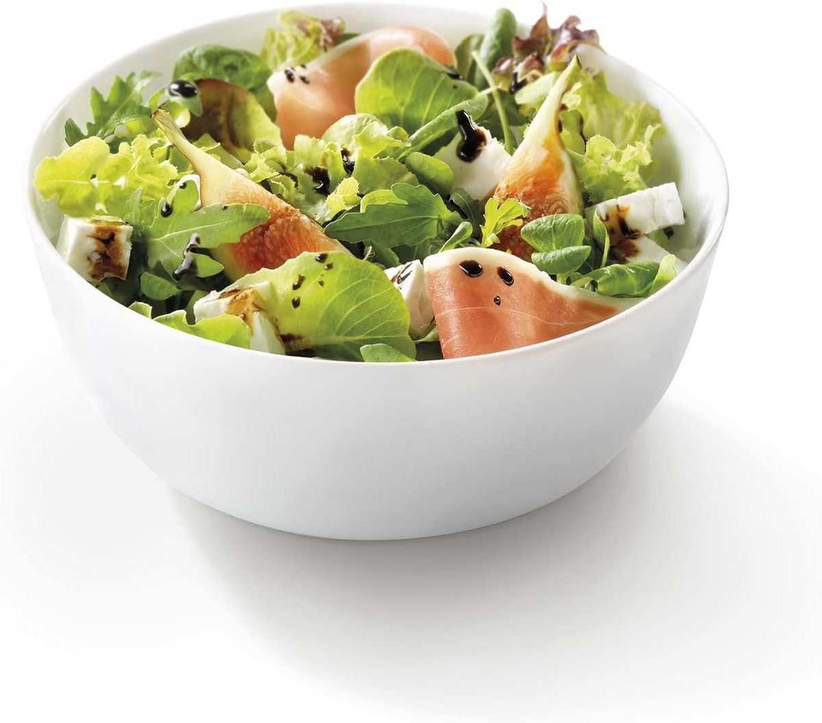 Ovale Saladekom Wit Glas - Ovenbestendige en Vaatwasmachinebestendige Kom - 19 cm