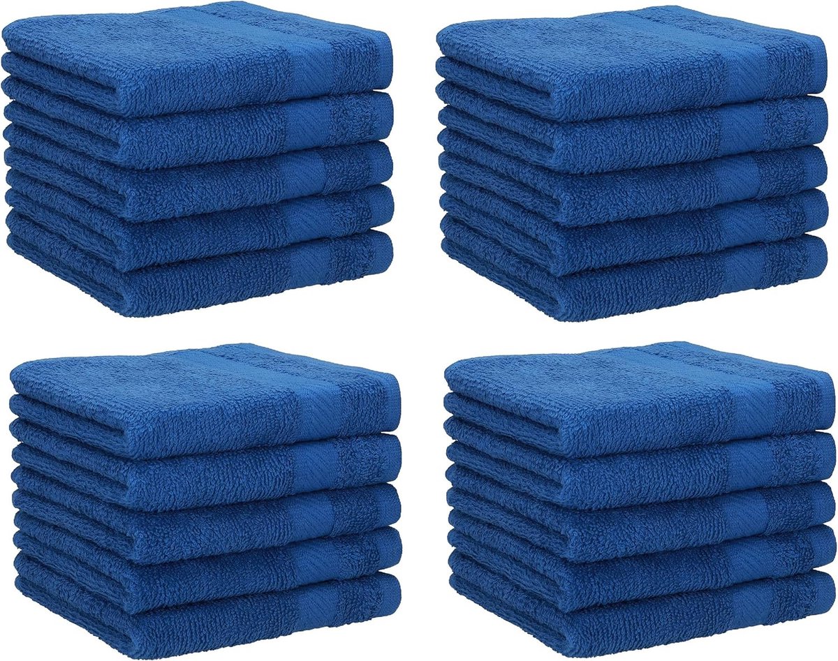 20 Stuks Katoenen Zeepdoeken 100% Katoen Blauw 30x30 cm