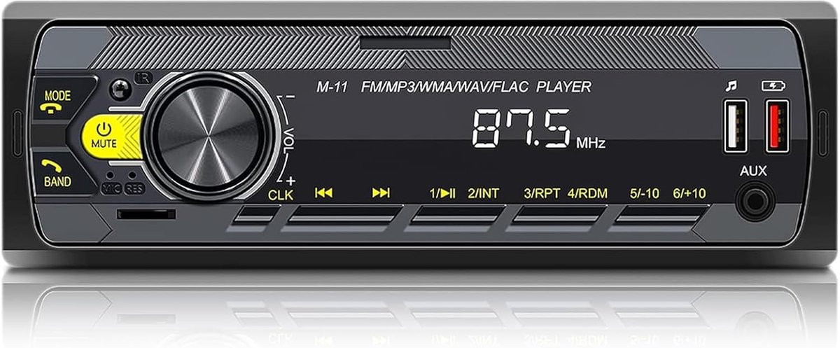 1 DIN Autoradio met Bluetooth, FM-MP3 Speler en App-Bediening