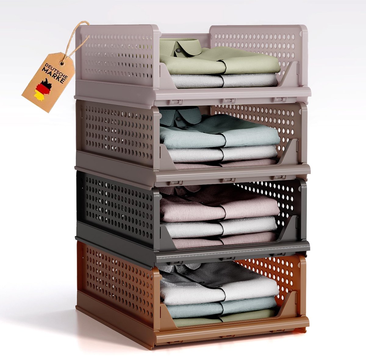 Kleiderschrank Organizer - Stapelbaar en Ruimtebesparend - 40 x 30 x 17 cm