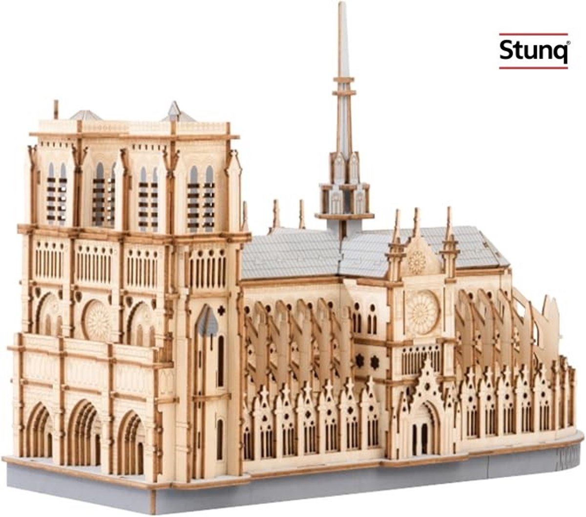 3D houten bouwpakket Notre Dame de Paris - Lasergesneden architectuurmodel voor volwassenen