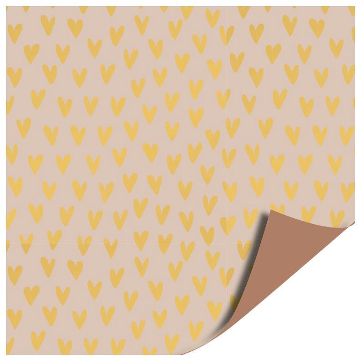 Toonbankrol 50cm Lots of love gold/bruin.