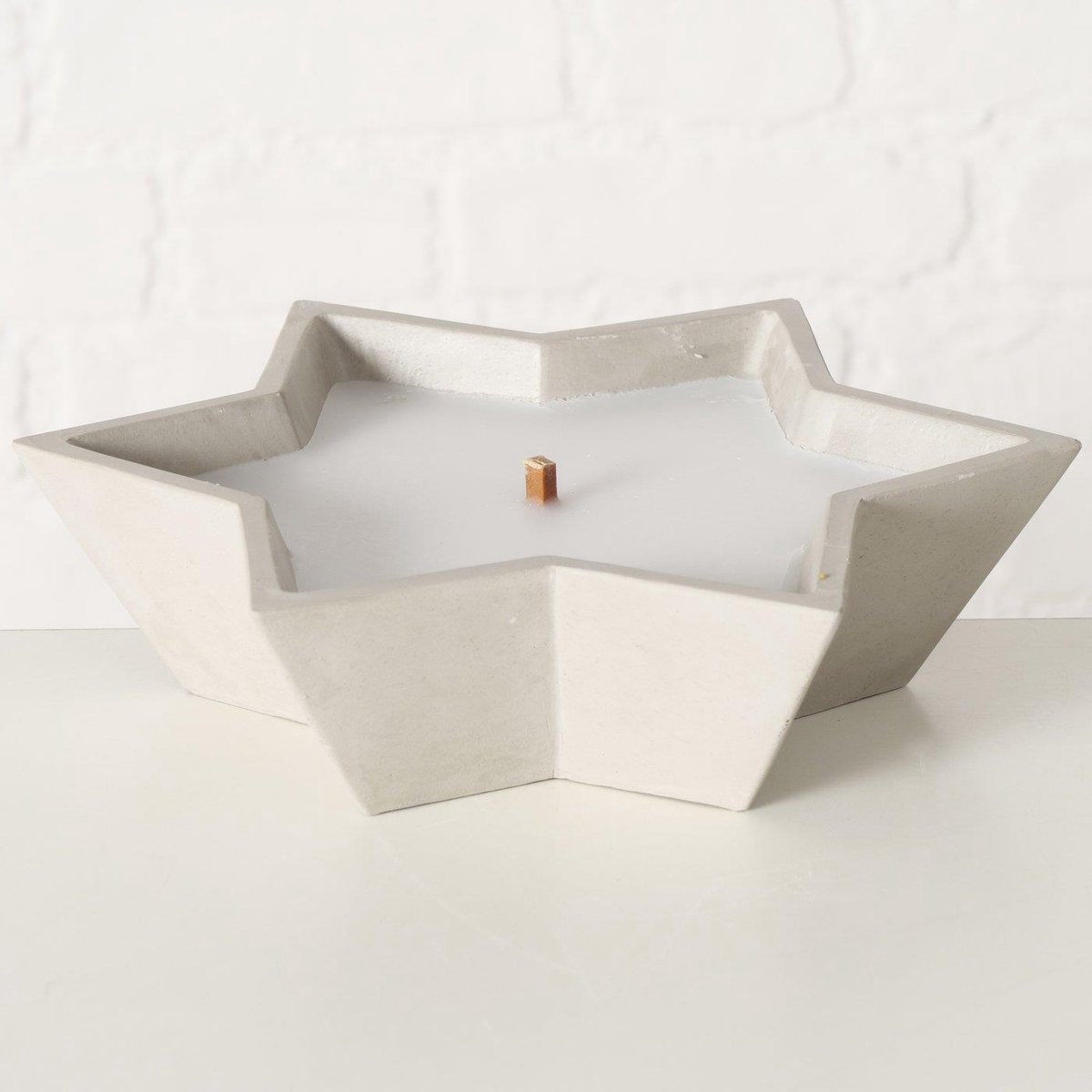Boltze Home kaarsenpot ster decoratie Ø14xH5cm kleurrijk karton.