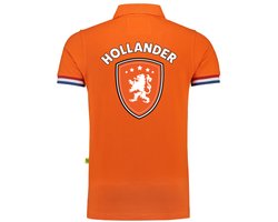 Bellatio Decorations EK / WK supporter poloshirt - heren - oranje schild - Leeuw Hollander - Koningsdag - grote maat XXXL