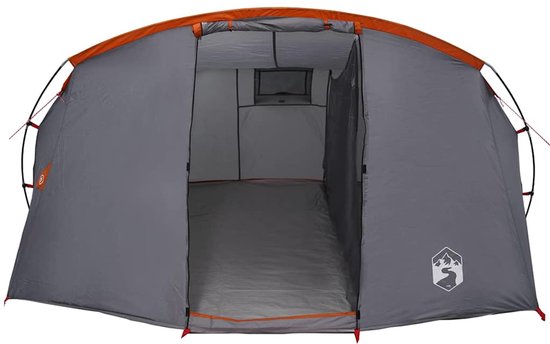 vidaXL - Tunneltent - voor - 4 - Personen - 4-persoons - Grijs - en - Oranje van Vidaxl — afbeelding 4