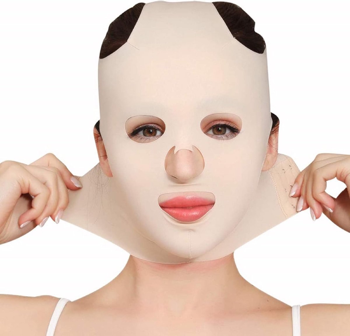 Gezichtsmasker voor afslanken en liften, V-vormige liftband, elimineert een dubbele kin, herbruikbaar, ademend, gezichtsverband