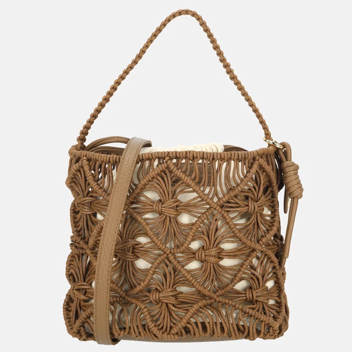 Laurent David Babette buideltas gehaakt brown
