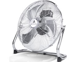 AERSON vloerventilator 30 cm | waaier met drie standen 55W | staande ventilator | hoge luchtstroom | robuuste metalen uitvoering | hellingshoek ca. 110 graden