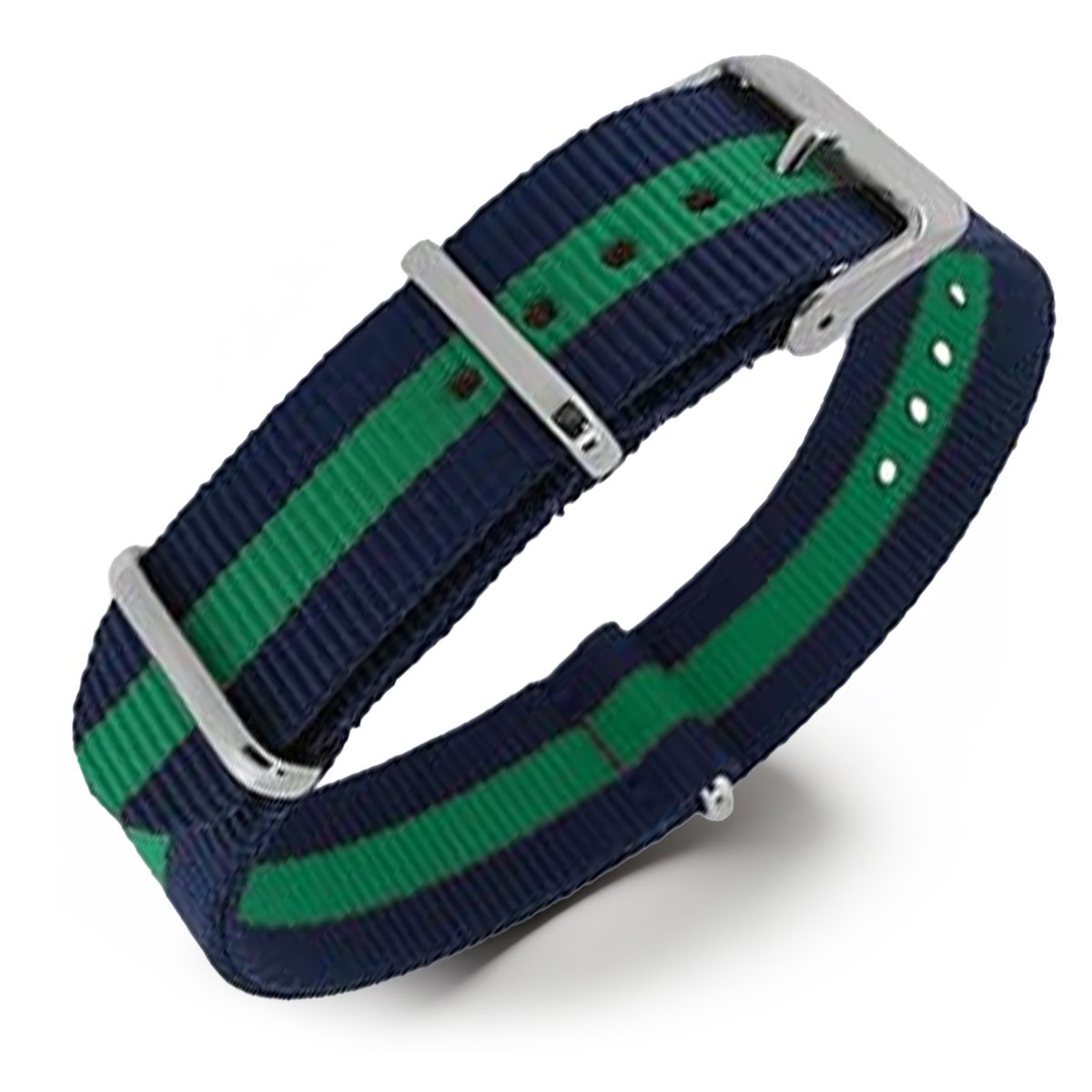 NATO Horlogeband G10 Military Nylon Strap - Regimental Blauw Groen 18mm