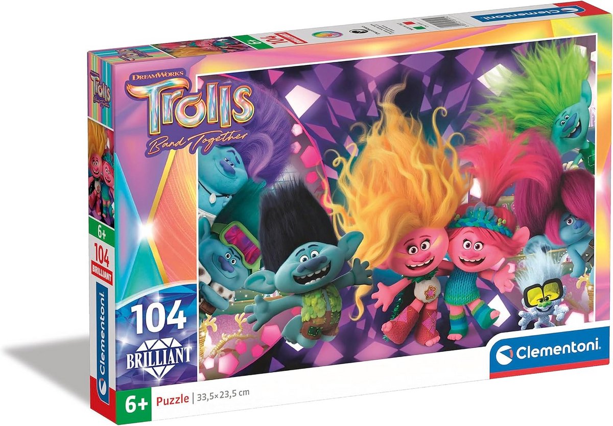 Supercolor Puzzel - Trolls - 104 Stukjes, Kinderen 6-8 Jaar