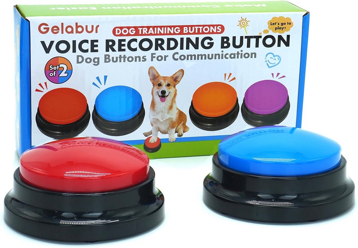 Set van 2 Communicatieknoppen voor Honden - Spraakopname Training Starterset