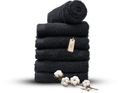 Miss Towels 50x100 Handdoeken Set 6 st. - 5 sterren Hotelkwaliteit - Badtextiel - Luxe Badhanddoeken - Zachte Badlakens - Zwart - Made in Portugal