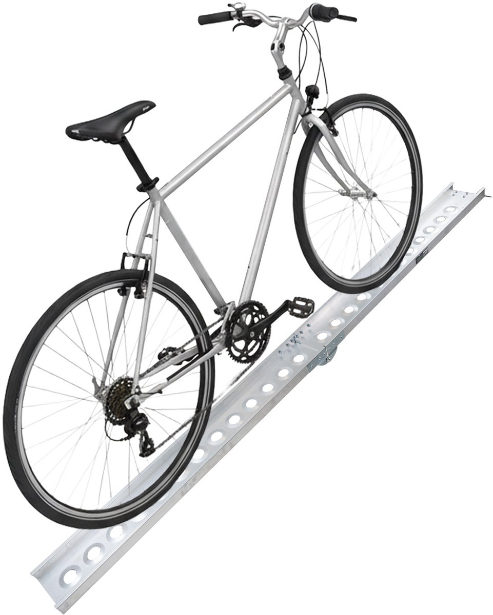 TRUTZHOLM - Oprijplaat - 240 cm - Opvouwbaar - 50 kg - Aluminium - Fietsgoot - Antislip - Grijs - Lichtgewicht - voor E-bike